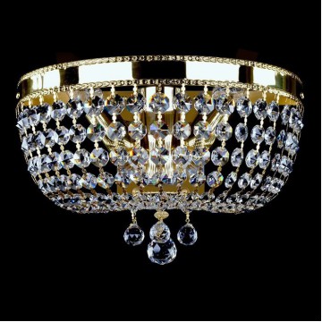 Бра Artglass CIARA DIA 350 POLISHED SP, 2xE14x40W, золото, прозрачный, металл, кристаллы SPECTRA Swarovski - миниатюра 1