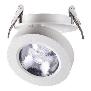 Встраиваемый светодиодный светильник с регулировкой направления света Novotech Spot Groda 357982, LED 12W 3000K 960lm, белый, металл