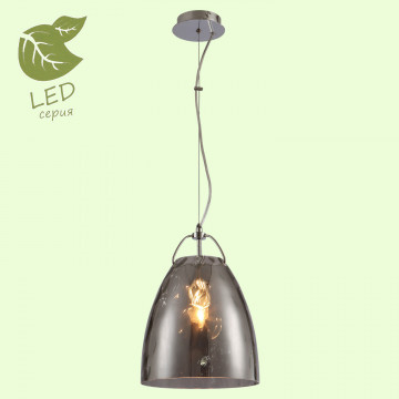Подвесной светильник Lussole Loft Smithtown GRLSP-9634, IP21, 1xE27x10W, хром, дымчатый, металл, стекло