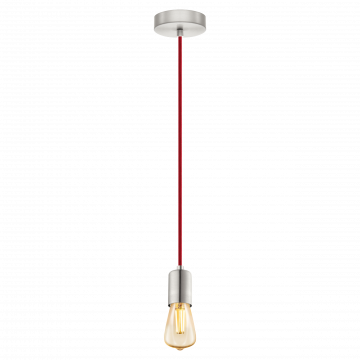 Подвесной светильник Eglo Trend & Vintage Yorth 32523, 1xE27x60W, красный, никель, металл