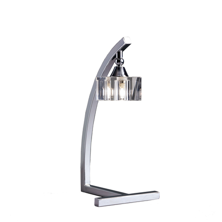 Настольная лампа Mantra Cuadrax 0964, хром, прозрачный, металл, стекло
