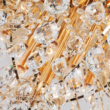 Потолочная люстра Eurosvet Crystal 10081/12 золото/прозрачный хрусталь Strotskis (00000081846), 12xE14x60W - миниатюра 6