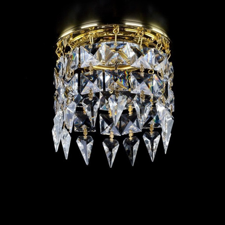 Встраиваемый светильник Artglass SPOT 19 CE SALE, 1xGU10x35W, золото, прозрачный с золотом, прозрачный, металл, хрусталь Artglass Crystal Exclusive