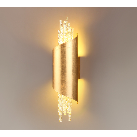 Светодиодное бра Odeon Light L-Vision Monica 3901/5W, LED 5W 4000K 200lm, матовое золото, матовое золото с янтарем, металл, металл со стеклом