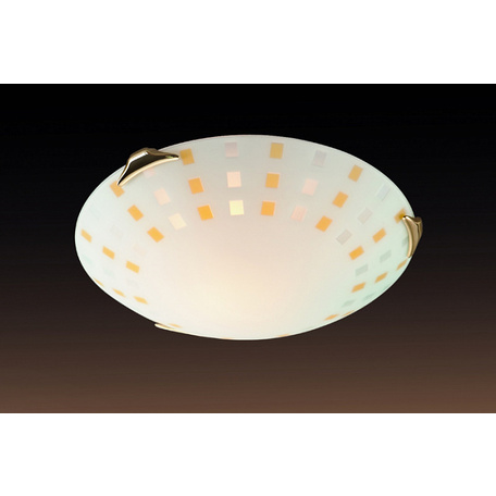 Потолочный светильник Sonex Quadro Ambra 263, 2xE27x100W, золото, желтый, металл, стекло - миниатюра 1