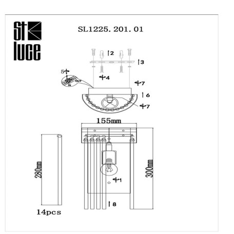 Схема с размерами ST Luce SL1225.201.01