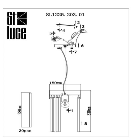 Схема с размерами ST Luce SL1225.203.01