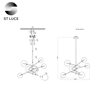 Схема с размерами ST Luce SL1205.303.06