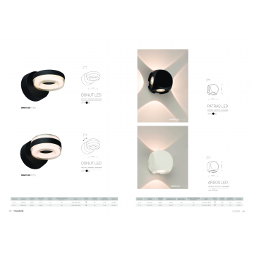 Настенный светодиодный светильник Nowodvorski Donut 9116, IP54, LED 6W 3000K 271lm, черный, черный с белым, белый с черным, металл, металл с пластиком - миниатюра 2