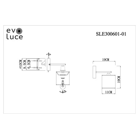 Схема с размерами Evoluce SLE300601-01