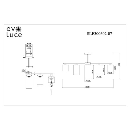 Схема с размерами Evoluce SLE300602-07