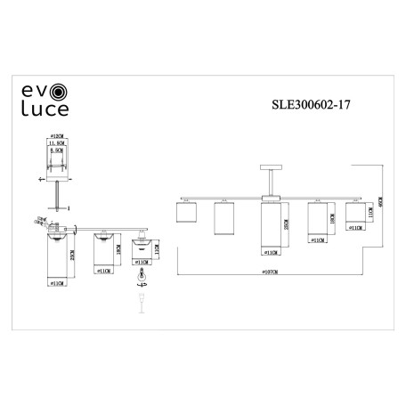 Схема с размерами Evoluce SLE300602-17