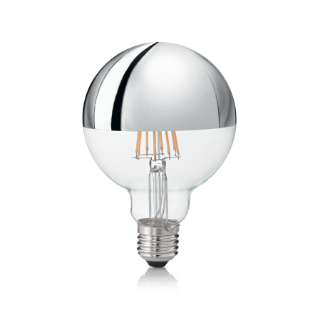 Филаментная светодиодная лампа Ideal Lux E27 08W GLOBO D095 CROMO 3000K 135526 (CLASSIC E27 8W GLOBO D95 CROMO 3000K) шар малый E27 8W (теплый) 240V