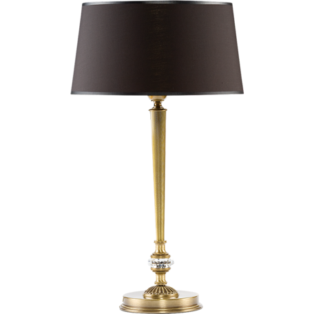 Настольная лампа Kutek Coco COC-LG-1(P/A), 1xE27x60W, бронза, коричневый, металл с хрусталем, текстиль