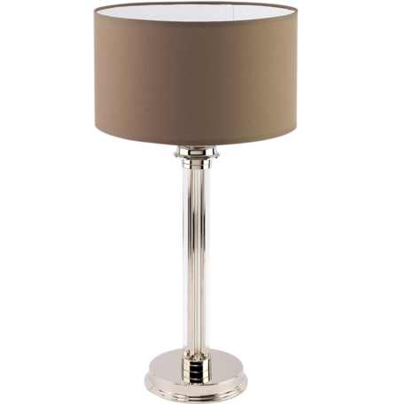 Настольная лампа Kutek Mood Bolt BOL-LG-1(N), 1xE27x60W, хром, коричневый, металл со стеклом, текстиль