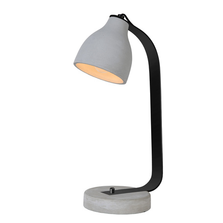 Настольная лампа Lucide Ponsoo 03614/01/41, 1xE27x60W, серый, черный, бетон - миниатюра 1