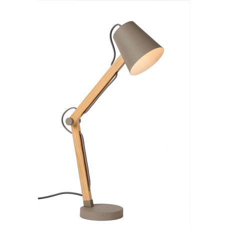 Настольная лампа Lucide Tony 03601/01/41, 1xE14x40W, коричневый, серый, дерево, металл - миниатюра 1