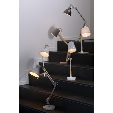 Настольная лампа Lucide Tony 03601/01/41, 1xE14x40W, коричневый, серый, дерево, металл - миниатюра 3