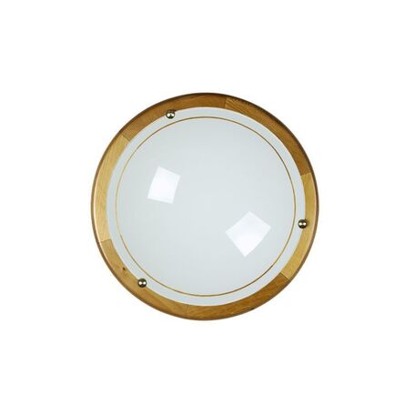 Потолочный светильник Lucide Basic 07104/30/70, 1xE27x60W, коричневый, белый, дерево, стекло