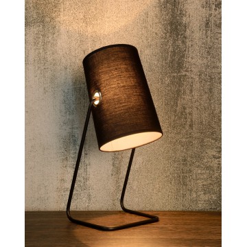 Настольная лампа Lucide Bost 06503/81/30, 1xE14x40W, черный, металл, текстиль - миниатюра 3