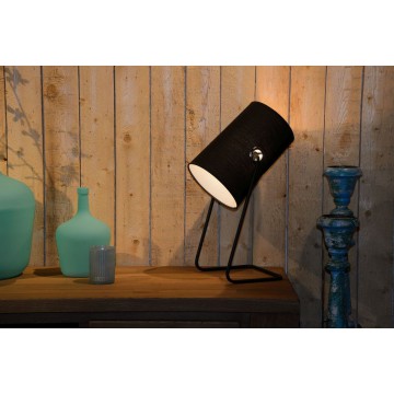 Настольная лампа Lucide Bost 06503/81/30, 1xE14x40W, черный, металл, текстиль - миниатюра 4