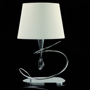 Настольная лампа Mantra Mara 1650, хром, белый, прозрачный, металл, текстиль, хрусталь - миниатюра 2