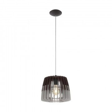 Подвесной светильник Eglo Artana 96955, 1xE27x60W, черный, серый, металл, дерево