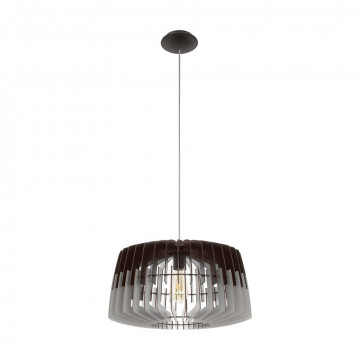 Подвесной светильник Eglo Artana 96956, 1xE27x60W, черный, серый, металл, дерево