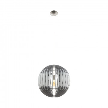Подвесной светильник Eglo Olmero 96973, 1xE27x60W, никель, серый, металл, дерево - миниатюра 1