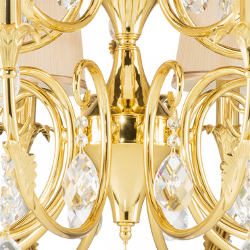 Подвесная люстра Lightstar Osgona Cappa 691152, 15xE14x40W, золотой, бежевый, прозрачный, металл, текстиль, хрусталь - миниатюра 4
