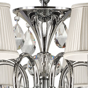 Подвесная люстра Lightstar Osgona Ricerco 693084, 8xE14x40W, серебряный с прозрачным, серебряный, белый, прозрачный, металл с хрусталем, текстиль, хрусталь - фото 3