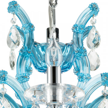 Подвесная люстра Lightstar Osgona Champa Blu 698085, 8xE14x60W, голубой, прозрачный, стекло, хрусталь - миниатюра 4