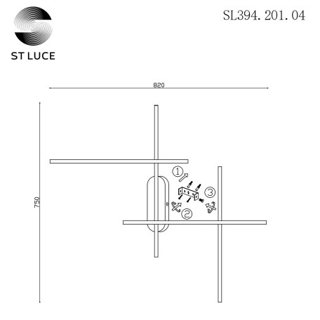Схема с размерами ST Luce SL394.201.04