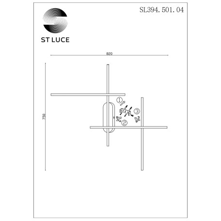 Схема с размерами ST Luce SL394.501.04