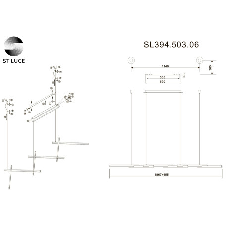 Схема с размерами ST Luce SL394.503.06