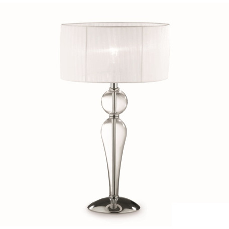 Настольная лампа Ideal Lux DUCHESSA TL1 BIG 044491 SALE, 1xE27x60W, белый, металл, стекло, текстиль
