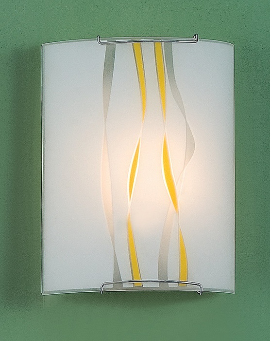 Настенный светильник Citilux Ленты CL921071W, 1xE27x100W, хром, белый, желтый, серый, металл, стекло - фото 1