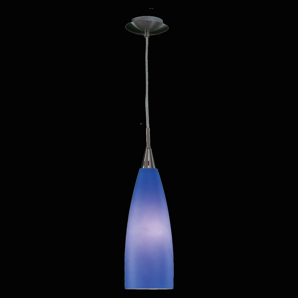Подвесной светильник Citilux Бокал CL942012, 1xE27x100W, матовый хром, синий, металл, стекло - фото 2