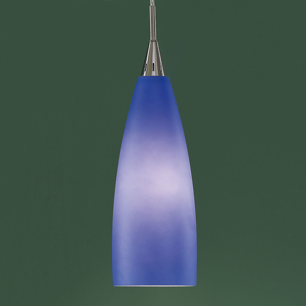 Подвесной светильник Citilux Бокал CL942012, 1xE27x100W, матовый хром, синий, металл, стекло - фото 3