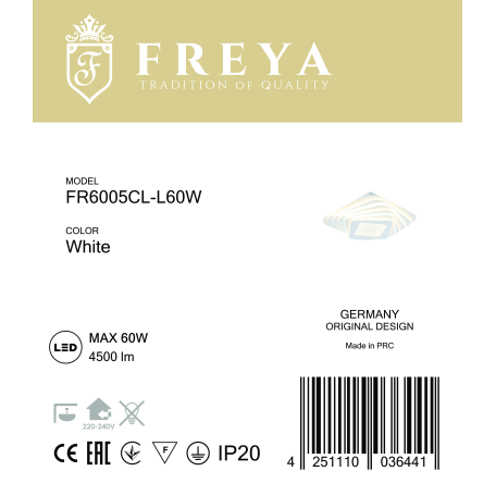 Потолочный светодиодный светильник Freya LED Severus FR6005CL-L60W, LED 60W 4500lm CRI80 - миниатюра 3