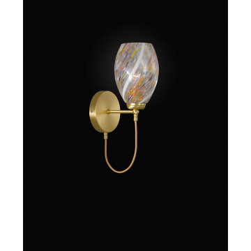 Бра Reccagni Angelo A 10034/1, 1xE27x60W, матовое золото, разноцветный, металл, муранское стекло - миниатюра 3