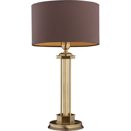 Настольная лампа Kutek Decor (абажур) DEC-LG-1(P/A), 1xE27x60W, бронза, коричневый, металл с хрусталем, текстиль