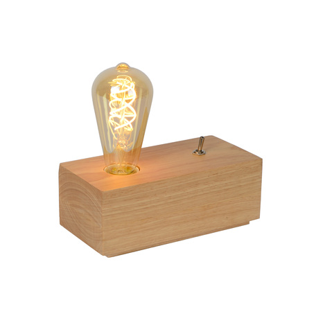 Настольная лампа Lucide Edison 08516/04/72, 1xE27x5W, коричневый, дерево - миниатюра 1