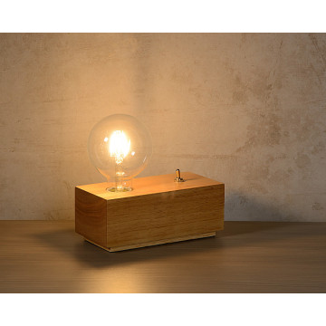 Настольная лампа Lucide Edison 08516/04/72, 1xE27x5W, коричневый, дерево - миниатюра 3