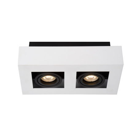 Потолочный светильник Lucide Xirax 09119/10/31, 2xGU10x5W, белый, черный, металл - миниатюра 1