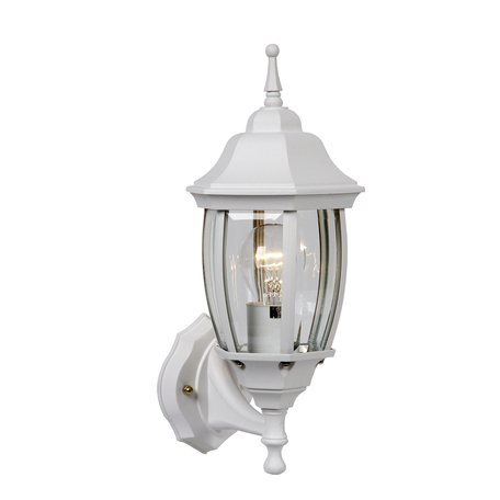 Настенный фонарь Lucide Tireno 11832/01/31, IP44, 1xE27x60W, белый, прозрачный, металл, стекло - миниатюра 1