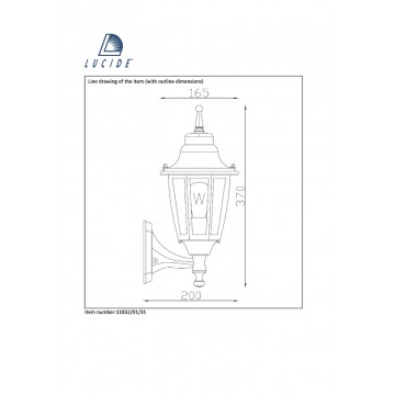 Настенный фонарь Lucide Tireno 11832/01/31, IP44, 1xE27x60W, белый, прозрачный, металл, стекло - миниатюра 2