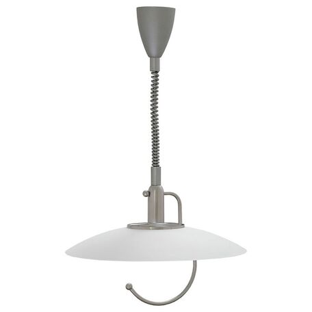 Подвесной светильник Nowodvorski Scorpio 3006, 1xE27x100W, серебро, белый, металл с пластиком, стекло - миниатюра 1
