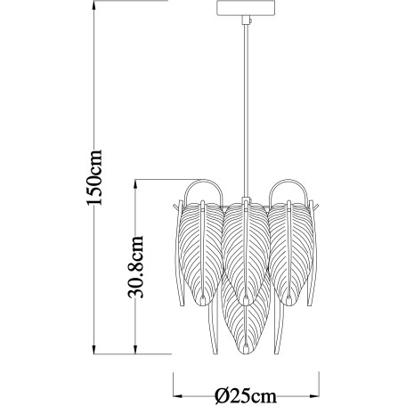 Схема с размерами Arte Lamp A4052SP-1SG