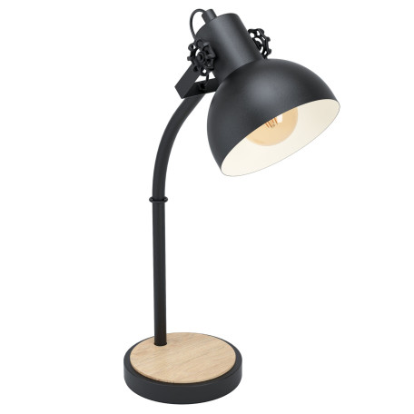 Настольная лампа Eglo Trend & Vintage Industrial Lubenham 43165, 1xE27x28W, черный, металл, дерево